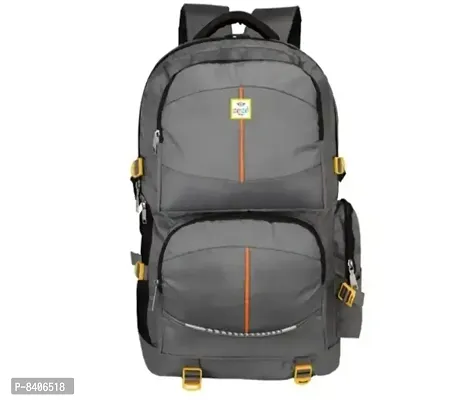 70Ltrs Hiking Trekking Backpack Water Resistant Made With Polyester For Unisex Grey