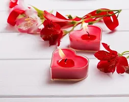 R Wellness  Red Color Aroma Candles Soy Wax 12g Tealight Candles Sweet Fruity Heart Shaped Scented Candles Red Color Tea Lights (Pack of 27)-thumb1