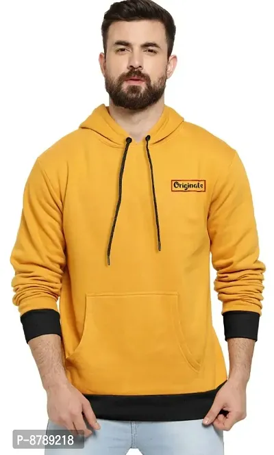 Classic Fleece Solid Hoodie Sweatshirts for Men-thumb0