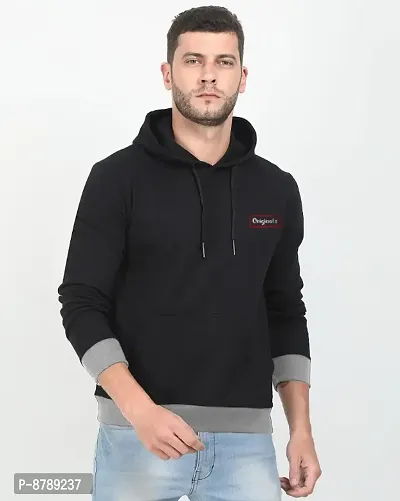 Classic Fleece Solid Hoodie Sweatshirts for Men-thumb0