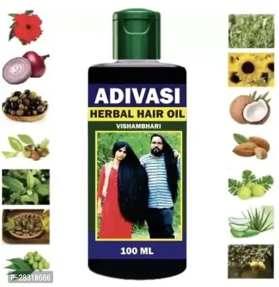 Adivasi Neelambari All Type of Hair Problem Herbal Growth Hair Oil Dandruff Control - Hair Loss Control - Long Hair - Hair Regrowth Hair Oil with Goodness of and Loki Oil Hair 100 ML Hair Oil-thumb0