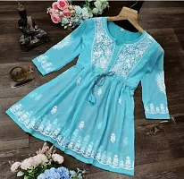 Classic Georgette Embroidered Short Kurtis for Women-thumb2