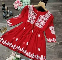 Classic Georgette Embroidered Short Kurtis for Women-thumb4