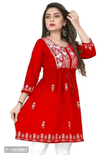 HOT  SELLING  Staylish Trendy  Fox Georgette Fabric With Beautifull Embroidery Work Kurti For Women  Girls-thumb3