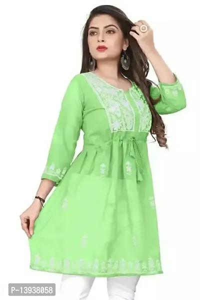 HOT  SELLING  Staylish Trendy  Fox Georgette Fabric With Beautifull Embroidery Work Kurti For Women  Girls-thumb2