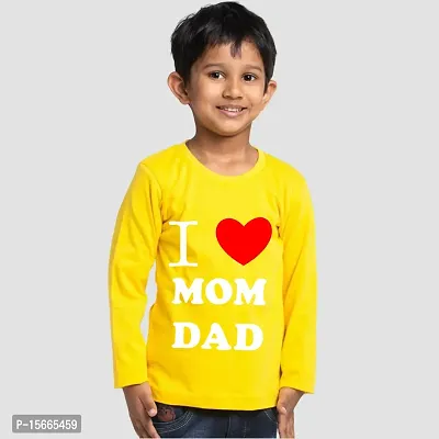 Boys I love mom dad Yellow Tshirt