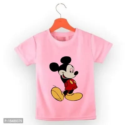 Girls Mickey Mouse Printed Pink Tshirt