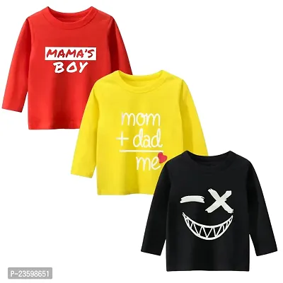 Trendy Boys Printed Fullsleeve Tshirts Pack of 3-thumb0