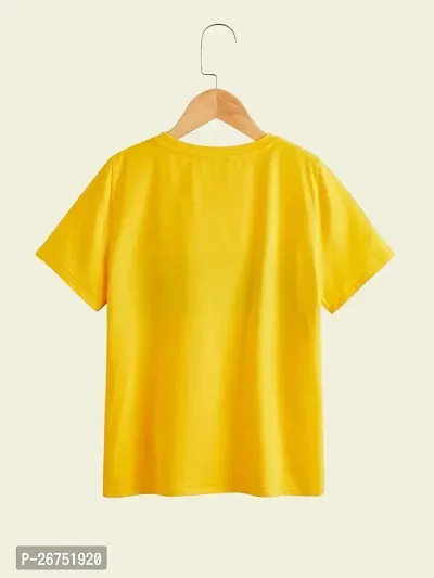 Fancy Girls Smile Printed Yellow Tshirt-thumb2