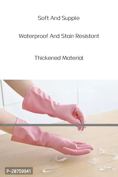 Natural Rubber Dish Washing Kitchen Bathroom Toilet Cleaning Safety Hand Gloves G-33-thumb0