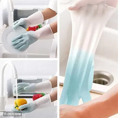 Natural Rubber Dish Washing Kitchen Bathroom Toilet Cleaning Safety Hand Gloves G-75