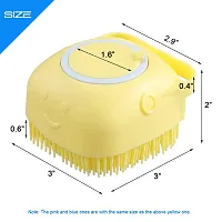 Pet Grooming Bath Massage Brush with Soap and Shampoo Dispenser Soft Silicone Bristle for Long Short Haired Dogs Cats Shower B-51-thumb1