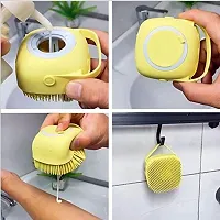 Pet Grooming Bath Massage Brush with Soap and Shampoo Dispenser Soft Silicone Bristle for Long Short Haired Dogs Cats Shower B-38-thumb2