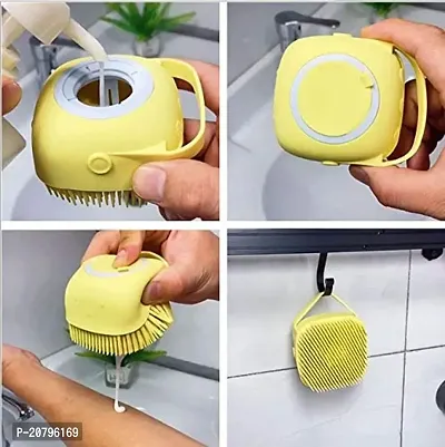 Pet Grooming Bath Massage Brush with Soap and Shampoo Dispenser Soft Silicone Bristle for Long Short Haired Dogs Cats Shower B-38-thumb3