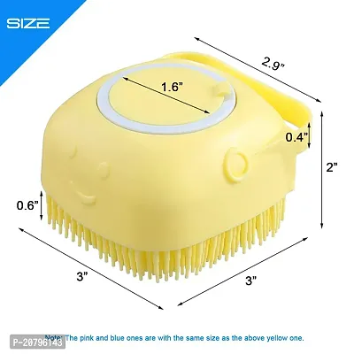 Pet Grooming Bath Massage Brush with Soap and Shampoo Dispenser Soft Silicone Bristle for Long Short Haired Dogs Cats Shower B-27-thumb2