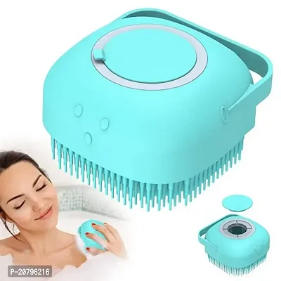 Pet Grooming Bath Massage Brush with Soap and Shampoo Dispenser Soft Silicone Bristle for Long Short Haired Dogs Cats Shower B-71-thumb0