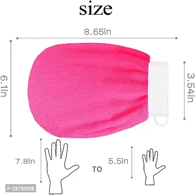 Exfoliating Gloves for Face Body Scrubs Treatments Silk Exfoliator Scrubber or Facial Microdermabrasion for Shower Large Size for Men and Women B-107-thumb2