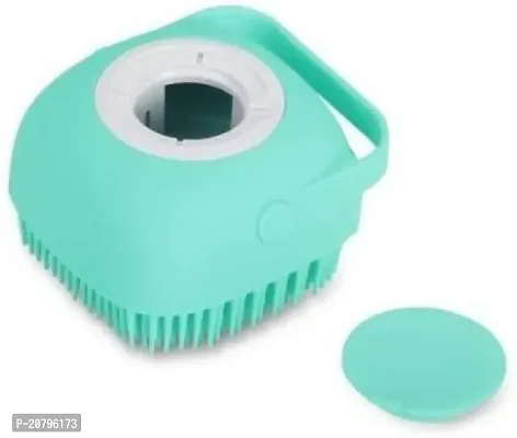 Pet Grooming Bath Massage Brush with Soap and Shampoo Dispenser Soft Silicone Bristle for Long Short Haired Dogs Cats Shower B-41-thumb0