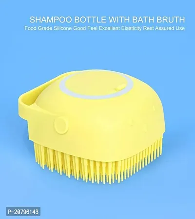 Pet Grooming Bath Massage Brush with Soap and Shampoo Dispenser Soft Silicone Bristle for Long Short Haired Dogs Cats Shower B-27-thumb0