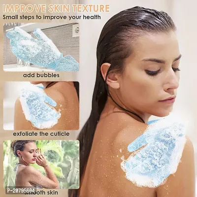 Exfoliating Shower Bath Gloves for Shower,Spa,Massage and Body Scrubs,Dead Skin Cell Remover Solft and Suitable for Men,Women and Children B-70-thumb3