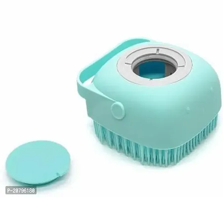 Pet Grooming Bath Massage Brush with Soap and Shampoo Dispenser Soft Silicone Bristle for Long Short Haired Dogs Cats Shower B-45-thumb0