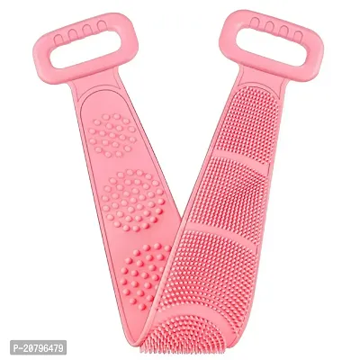 Silicone Bath Body Back Scrubber for Shower, 30 Inches Long Scrubber Belt, Deep Clean  Exfoliating Silicone body shower brush, Double Side Strap, Spa Massage B-130