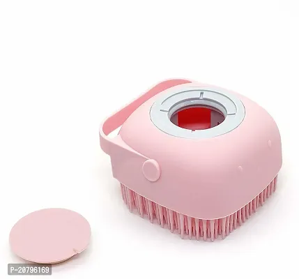 Pet Grooming Bath Massage Brush with Soap and Shampoo Dispenser Soft Silicone Bristle for Long Short Haired Dogs Cats Shower B-38-thumb0
