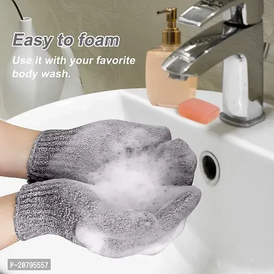 Exfoliating Shower Bath Gloves for Shower,Spa,Massage and Body Scrubs,Dead Skin Cell Remover Solft and Suitable for Men,Women and Children B-43-thumb0