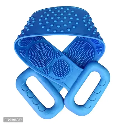 Silicone Bath Body Back Scrubber for Shower, 30 Inches Long Scrubber Belt, Deep Clean  Exfoliating Silicone body shower brush, Double Side Strap, Spa Massage B-80-thumb0