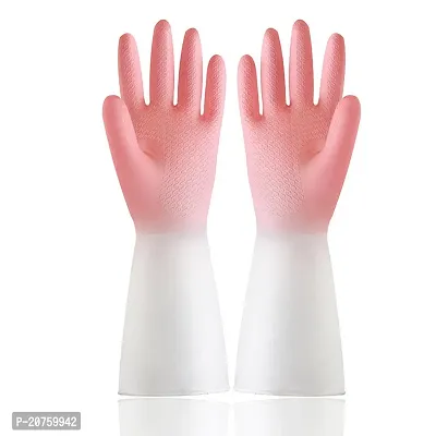 Natural Rubber Dish Washing Kitchen Bathroom Toilet Cleaning Safety Hand Gloves G-34-thumb0