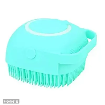 Pet Grooming Bath Massage Brush with Soap and Shampoo Dispenser Soft Silicone Bristle for Long Short Haired Dogs Cats Shower B-21