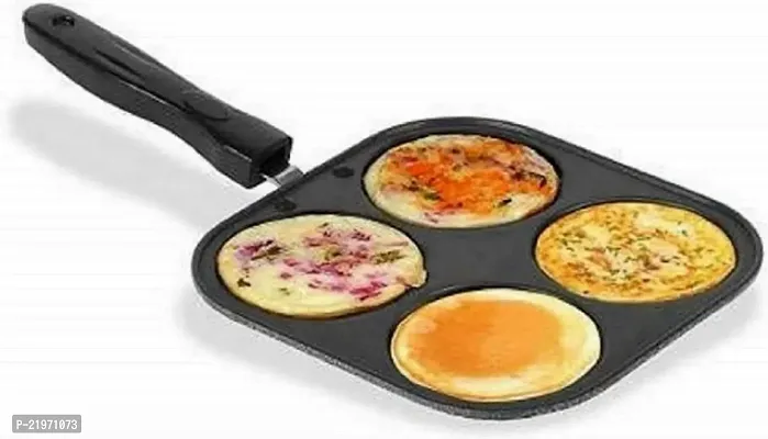 4 Cavity Snack Maker/Mini Uttapam Maker/Pancake Maker Grill Design Aluminium N-thumb0