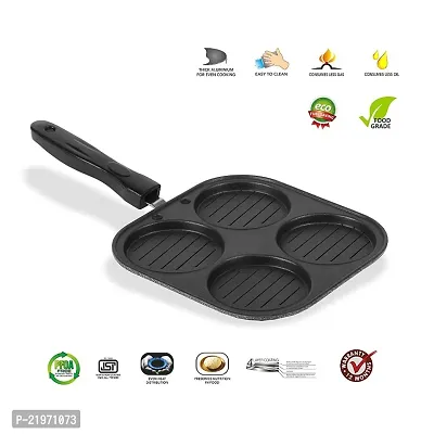 4 Cavity Snack Maker/Mini Uttapam Maker/Pancake Maker Grill Design Aluminium N-thumb3