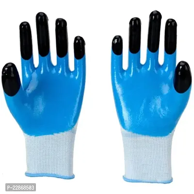 Latex Rubber Hand Coated Safety Work Gloves for Men Women General Multi Use Construction Warehouse Gardening Assembly Landscaping Pack Of 1 Pair-thumb0