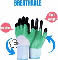 Cut Restitance Cheamical Water Heat Electric Shoot Proof Non Cutting Rubber Safety Gloves In Contruction Steel Wooden Labour Motor Bike Reparing Packing Worker Safety Hand Gloves Pack Of 2 Pair-thumb2