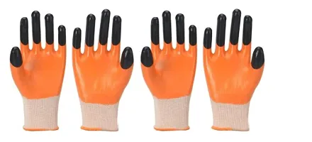 DOUBLE COATED NITRILE HAND GLOVES, ANTI CUT HAND GLOVES, CUT RESISTANCE HAND GLOVES, GARDENING GLOVES, INDUSTRIAL SAFETY GLOVES, KITCHEN GLOVES Pack Of 2 Pair