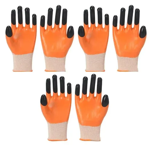 DOUBLE COATED NITRILE HAND GLOVES, ANTI CUT HAND GLOVES, CUT RESISTANCE HAND GLOVES, GARDENING GLOVES, INDUSTRIAL SAFETY GLOVES, KITCHEN GLOVES Pack Of 3 Pair