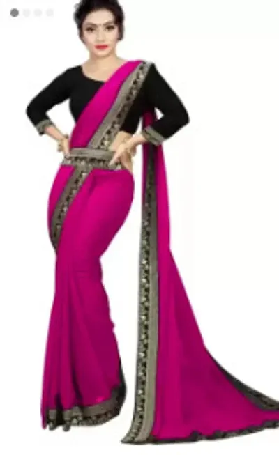 Trendy Blend Saree With Blouse Piece For Women