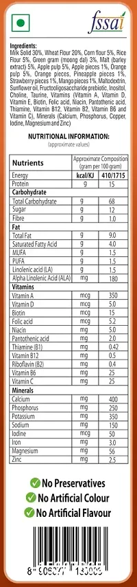 GrainyLac Multi Grain Multi Fruit with Milk, 18+ Months| Stage 5| Baby Cereal Food 600 gm (300 gm x 2 Pack)-thumb2