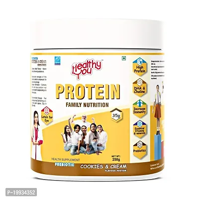 HEALTHY YOU PROTEIN Family Nutrition,  Health And Nutritional Protein Drink Mix For Adults, Cookies  Cream Flavoured 250 Gm Jar