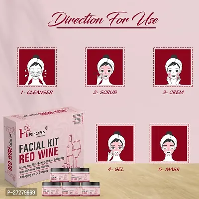 Red Wine Facial Kit For All Types Skin 5 In 1 Formula For Young Skin Long Time (250 G)-thumb4