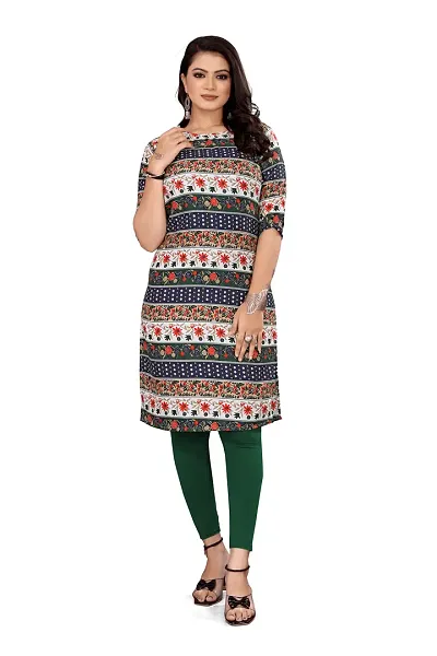 Fancy Crepe Printed Straight Kurtas