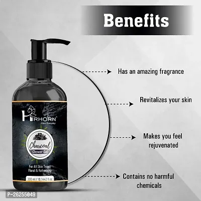 Activated Charcoal Body Wash, Draws out Oil, Dirt and Sweat, Sulphate  Paraben Free Wash for Deep Cleansing-thumb0