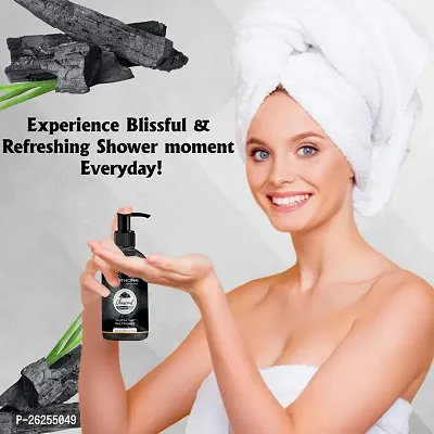 Activated Charcoal Body Wash, Draws out Oil, Dirt and Sweat, Sulphate  Paraben Free Wash for Deep Cleansing-thumb2