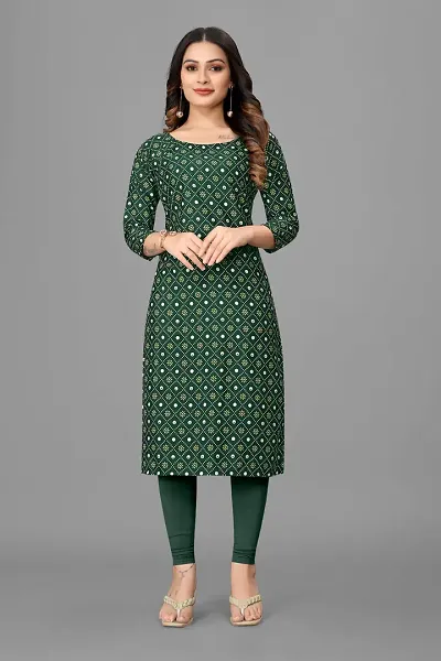 Stylish Crepe Printed Straight Kurta