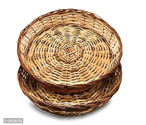 Sturdy Multipurpose Bamboo Basket - (Pack Of 2)-thumb0