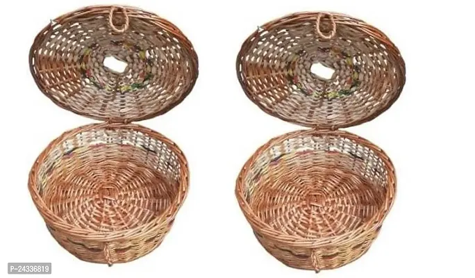 Bamboo Basket For Precious Thing Storage (Pack Of 2)