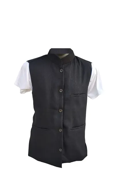 Premium Casual Glitter Shine Ethnic Modi jacket Nehru Jacket Koti Black_shine