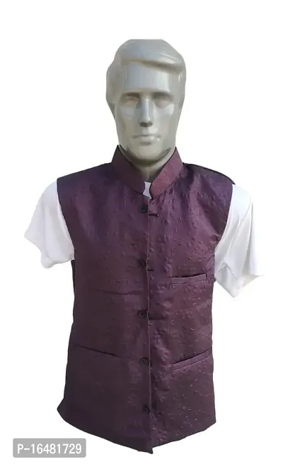 Buy Ethnic Printed Modi Jacket Nehru Jacket Koti Maroon 1 Self Design Online In India At Discounted Prices