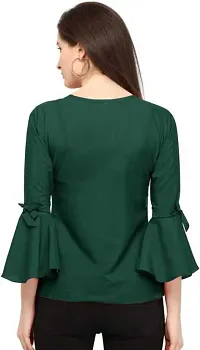 Elegant Green Polyester Printed Top For Women-thumb1